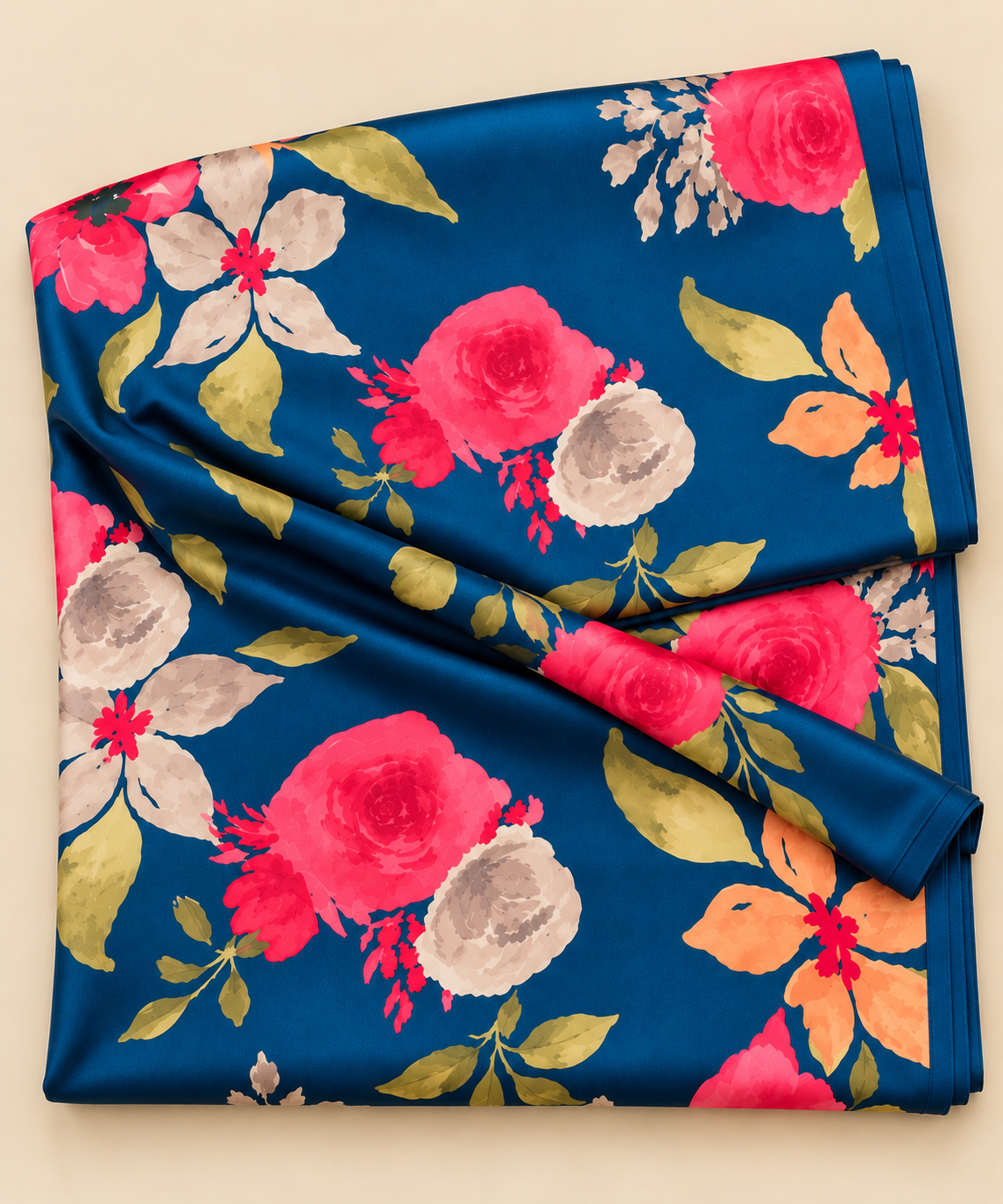 Gorgeous blue crepe satin