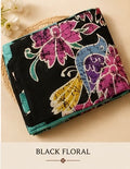Black Floral — Pure Mulberry Silk Hand Batik Sari
