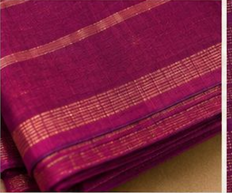 Marigold Orange & Magenta Raw Silk Blend Saree