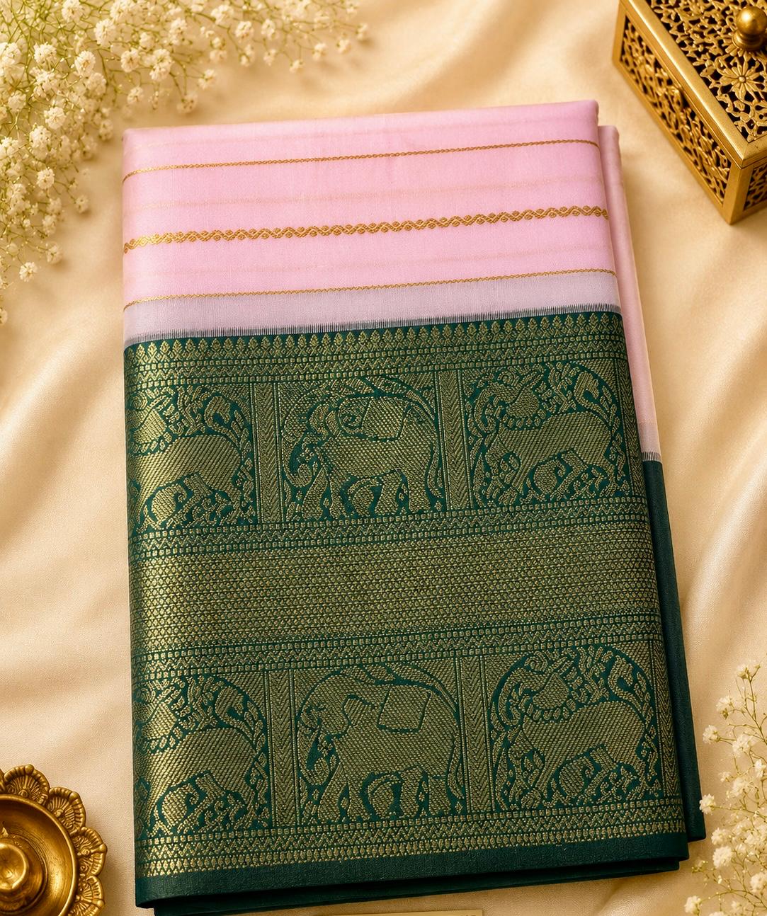 Blush Pink Soft Silk Kanjeevaram