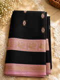 Pink And Black Semi-Silk Kanjeevaram