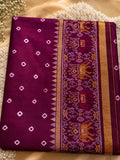 Crimson Bandhani with elephants and temple border