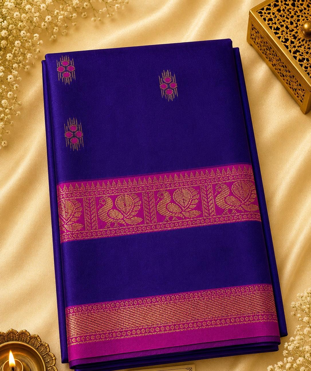 Royal Blue / Purple Semi Silk