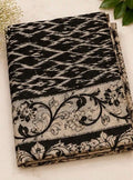 Sico Kalamkari Saree — Black & Off-White