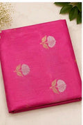 Pink Semi-Silk Banarasi Saree — Silver & Gold Zari