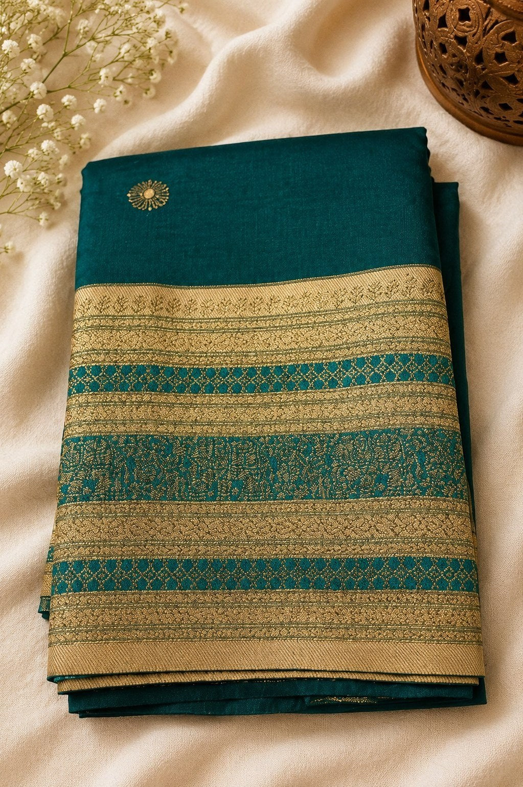 Peacock Teal Semi-Silk